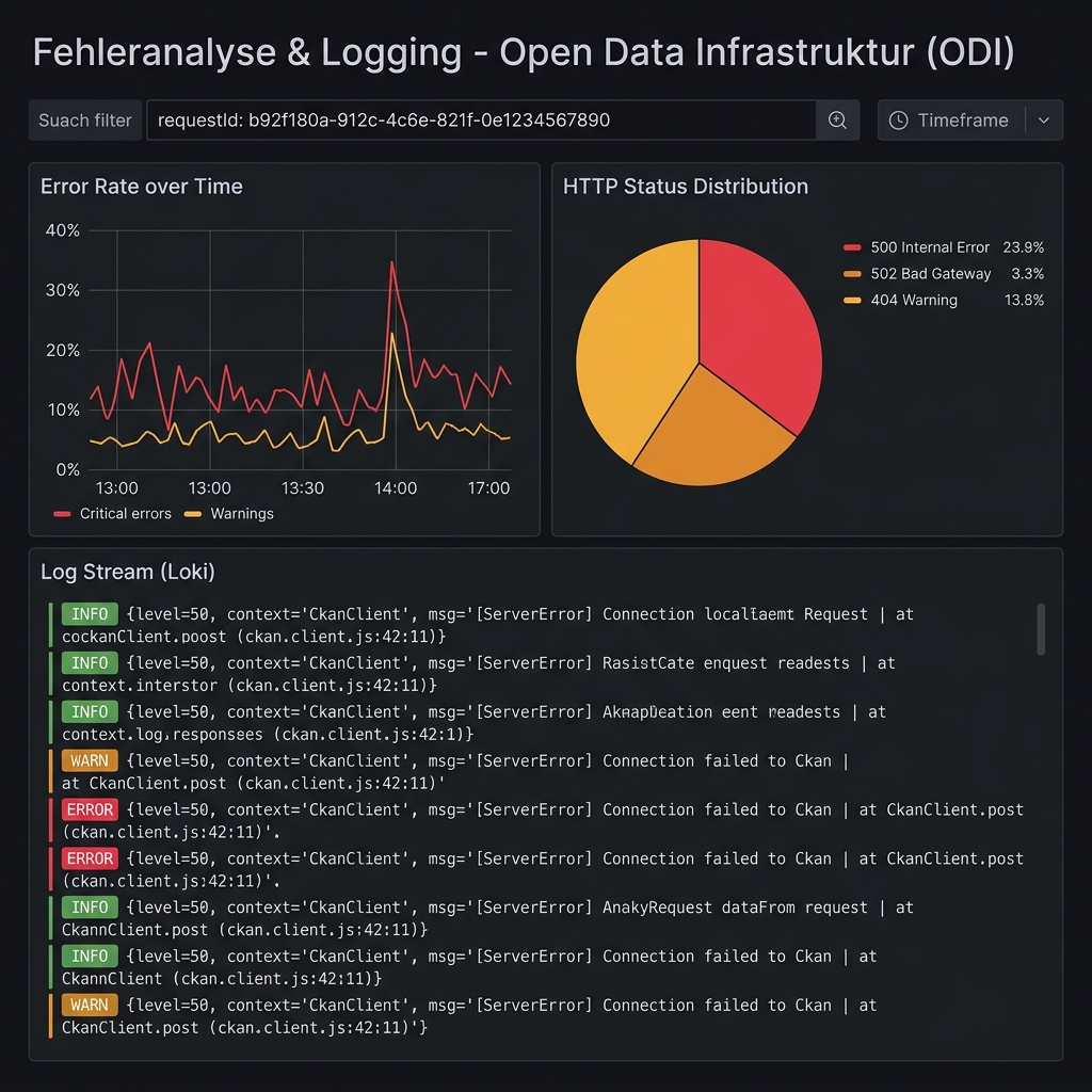 Grafana Fehleranalyse & Logging Dashboard